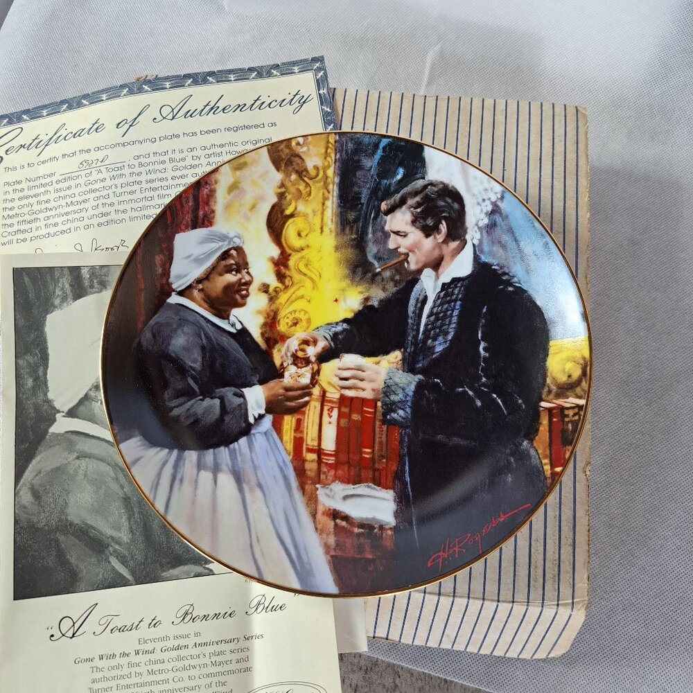 Gone With the Wind Collectors Plate “A Toast to Bonnie Blue” with Box